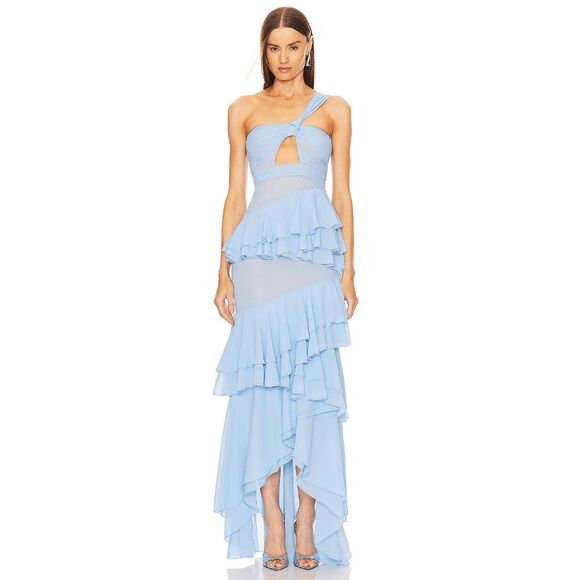 Michael Costello x REVOLVE Ariella Maxi Dress in Baby Blue Size XXS $358 - Picture 1 of 12